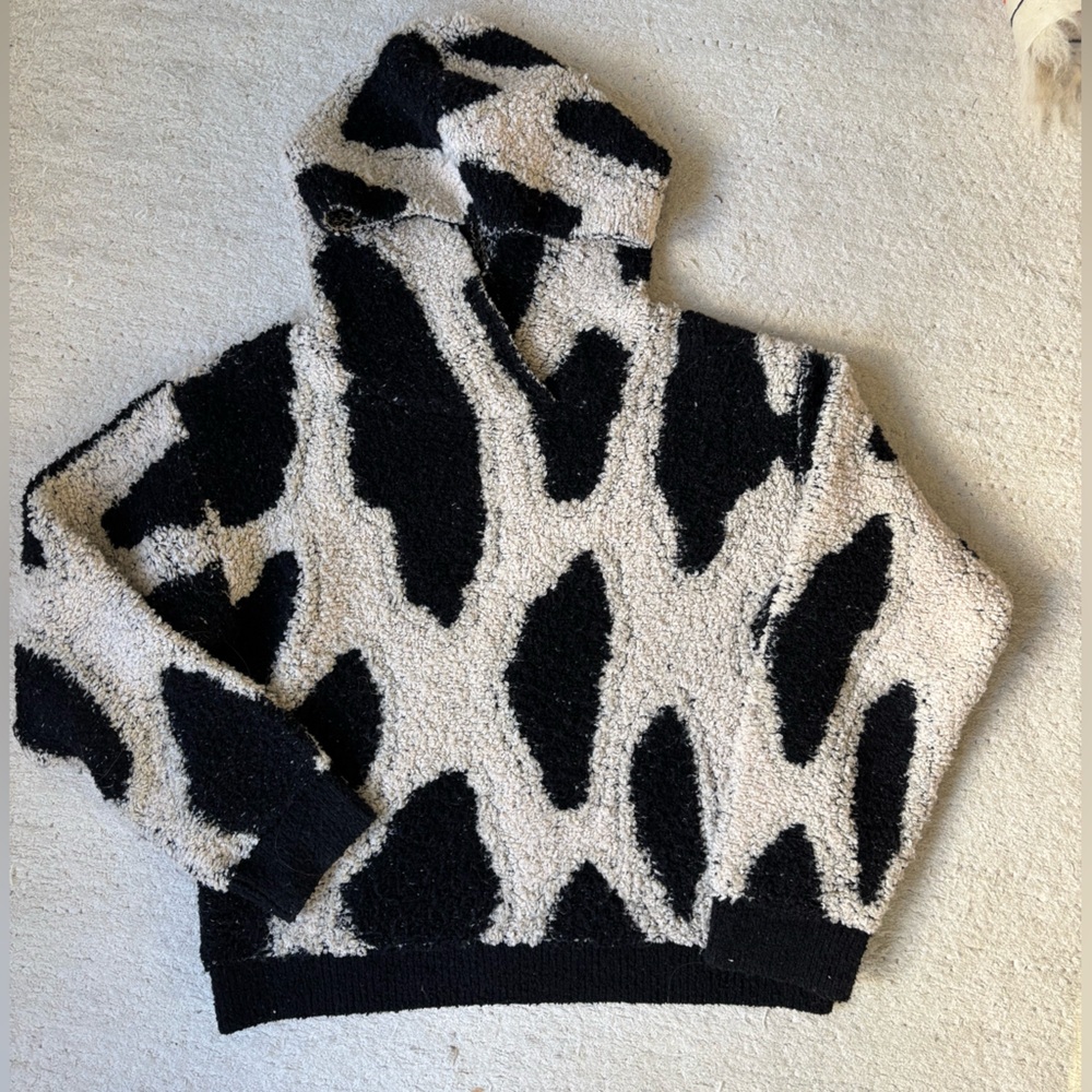 Sandy Liang for Target Cow Print Fleece Hoodie - size small